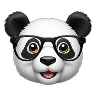 a happy panda bear with glasses sticker