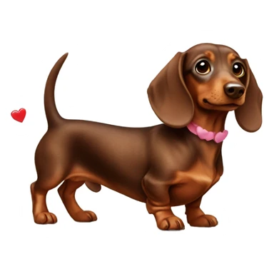Brown Dachshund as Cupid  sticker