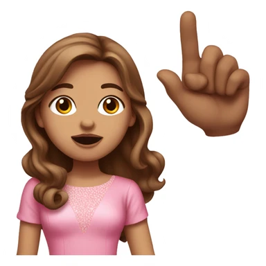 white girl with long brown hair and pink dress blowing a kiss  sticker