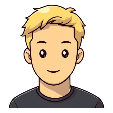 guy with blonde hair sticker