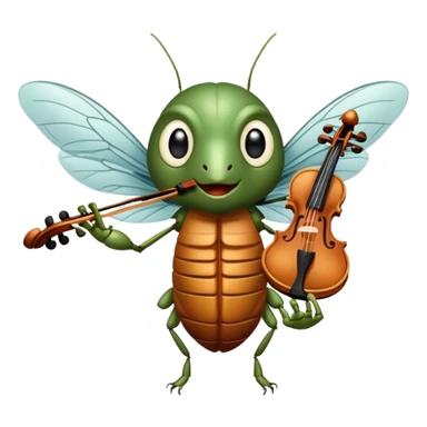 cicada playing violon  sticker
