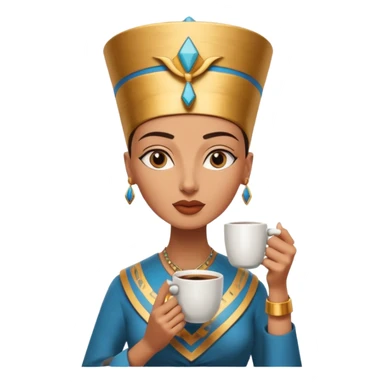 Nefertiti egypt woman drink coffee sticker