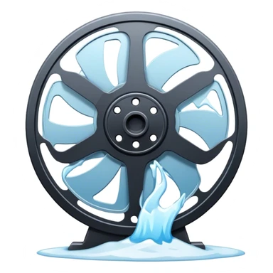 Film reel with cold sticker