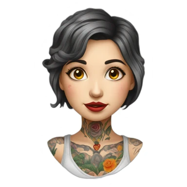 Russian girl tattoo master sticker