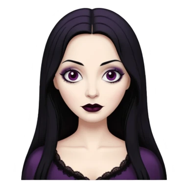 morticia addams disheveled hair sticker