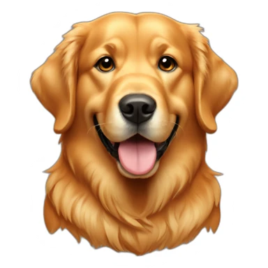 Fat golden retriever wearing Tennessee orange sticker
