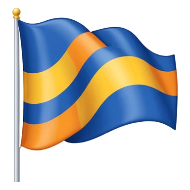 A flag whit darkblue, blue, white, yellow and orange and has 5 stripes white in the middle, blue in next to white left, yellow next to white right, orange next to yellow right, dark blue next to blue left sticker