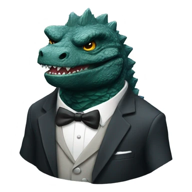 Godzilla dressed as a groom sticker