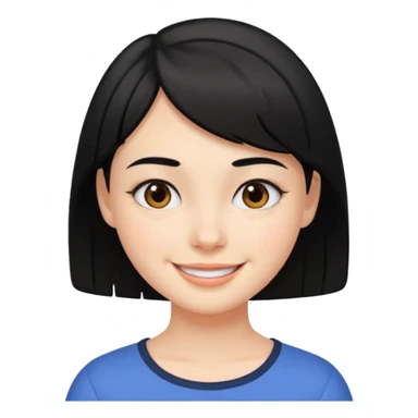 Menina Branca, com cabelo preto e curto, sem franja sticker