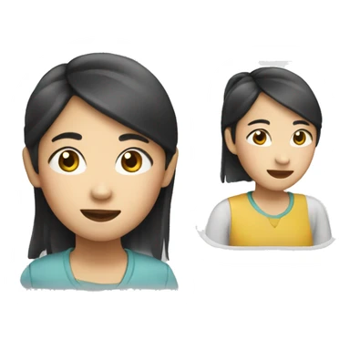 asian girl mobile phone sticker