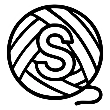 клубок минимализм c буквой S sticker