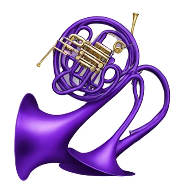 PURPLE french horn sticker