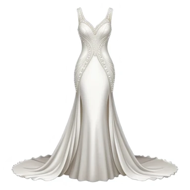 Hyper Realistic ornate 
Minimalistic diamonds and peals sheath Wedding dress displays sticker