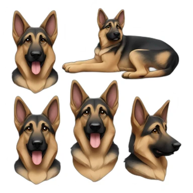 Young german shepherd with folded ear sticker