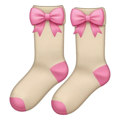 aesthetic biege socks with pink bows sticker