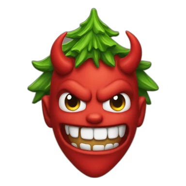 Hot face devil Christmas tree sticker