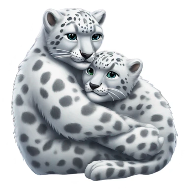Snow leopard and Bear Hugging sticker