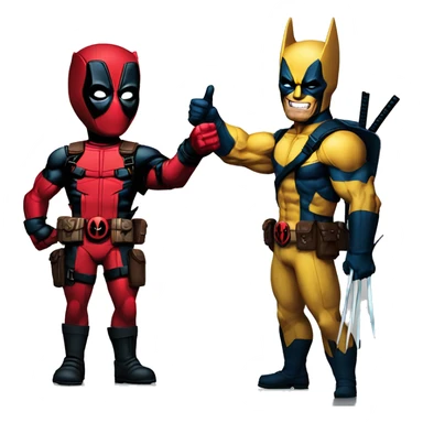 Deadpool and wolverine thumbs up sticker