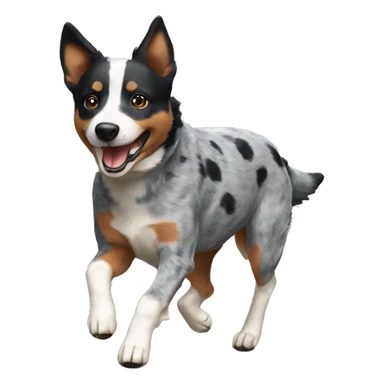 Blue heeler smiling and running sticker