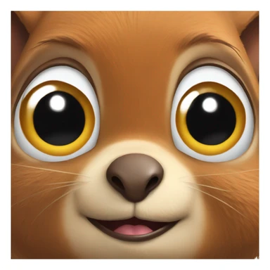 Squirrel really fat big eyes sticker