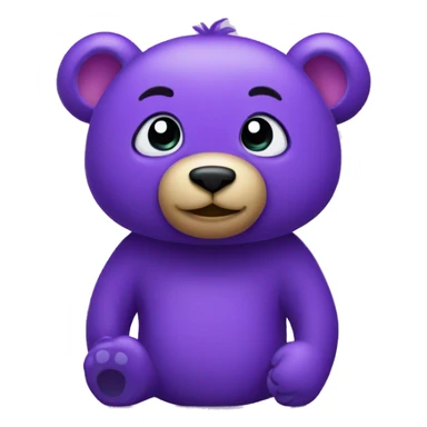 Purple bear winks sticker