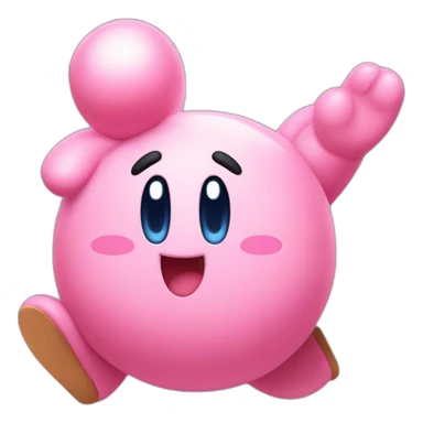 cute happy classic Kirby jumping sticker