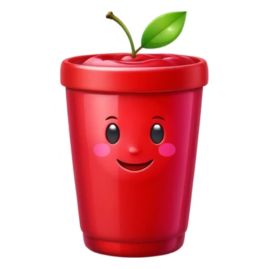 Cherry red on aColorful fruits with glowing antioxidant particles, cell protection, bright clean colors, simple emoji style cup sticker
