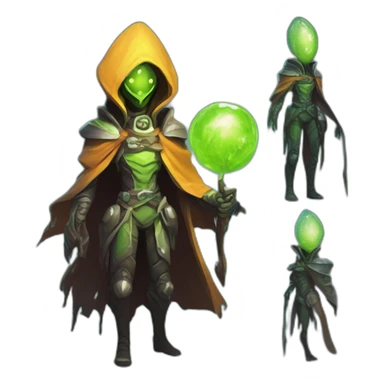 alien warlock futuristic roguelike rpg style inspired by slay the spire sticker