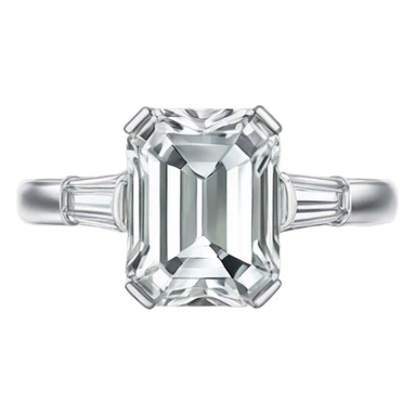 solitaire emerald cut diamond ring  sticker