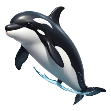Cinematic Noble orca Portrait Emoji, Poised and majestic, with a sleek, streamlined black-and-white body, piercing intelligent eyes, and a powerful, commanding presence, Simplified yet sharp and sophisticated features, highly detailed, glowing with a soft oceanic radiance, high shine, intelligent and formidable, stylized with an air of deep-sea dominance, focused and alert, soft glowing outline, capturing the essence of an apex predator that appears ready to surge out of the waves with effortless authority! sticker