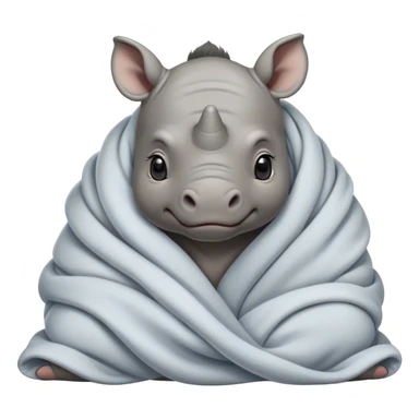 Baby rhinoceros cozy in a blanket  sticker