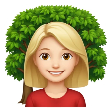 smiling girl under tree sticker