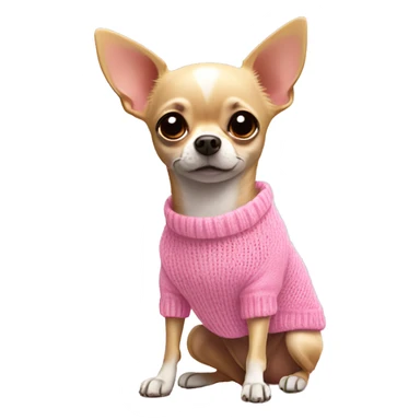 Chihuahua wearing pink sweater ￼ sticker