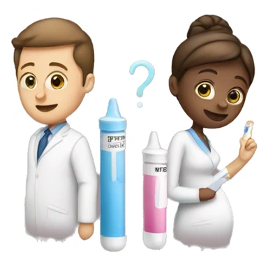 couple looking at pregnancy test sticker