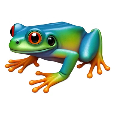 Redeyedtrefrog, red eyes, bright green body,orange feet, blue and yellow on the side, like the real frog  sticker