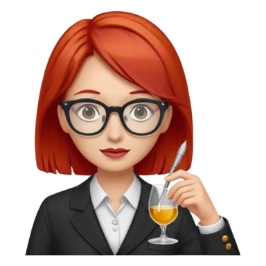 tailor woman with red hair and glasses sticker