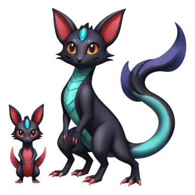 Shiny Salandit-Umbreon-Genet-Noivern-Noibat-Hybrid (Full body) sticker
