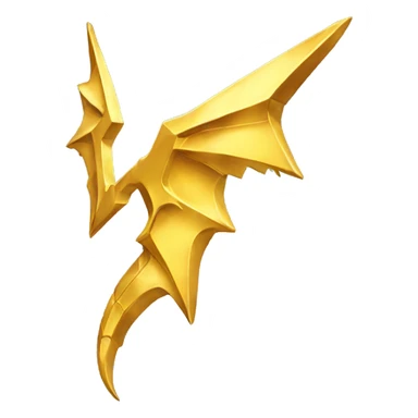 gold lightning bolt with dragon wings sticker