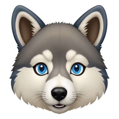Wooly agouti husky with blue eyes and some black fur sticker