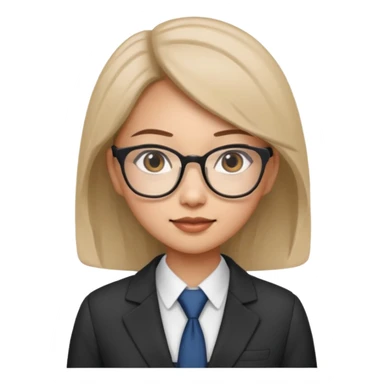 asian female accountant with eyeglasses sticker