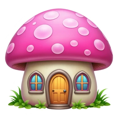 pink mushroom house sticker