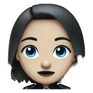 goth girl with blue eyes and knife sticker