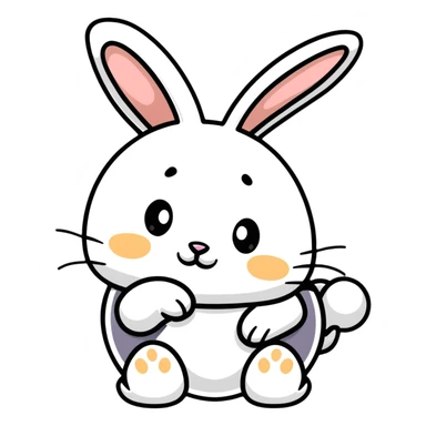 cutest bunny ever with tiny paws and floppy ears sticker