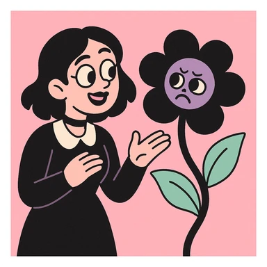 gothic flower in pastel toon style sticker