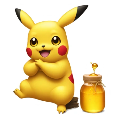 Pickachu with honey sticker