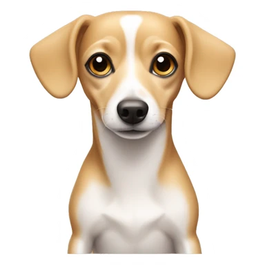 white and tan Chiweenie  sticker