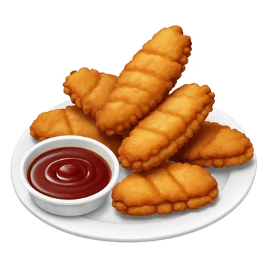 Chicken nuggets and fries with bbq sticker