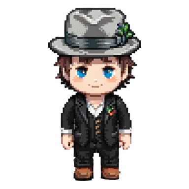 white boy minikin in a black fedora sticker