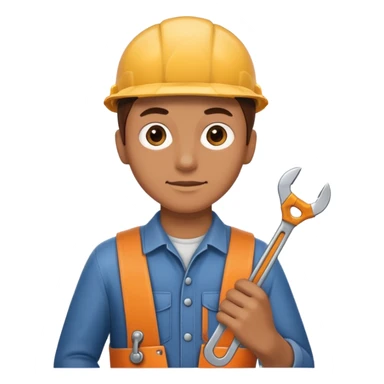 person holding a spanner sticker