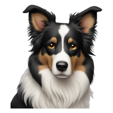 Half merle face half Tri color face border collie sticker
